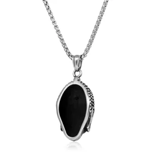 Collar con Colgante de Cabeza de Buda de Acero de Titanio Vintage Hombre Punk Joya