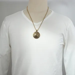 Men vintage titanium steel hexagram pendant necklace punk style stainless steel jewelry main