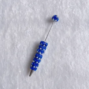 Penna a sfera di perline con strass DIY penna di diamanti blu creativa per scuola ufficio