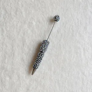 Luxury rhinestone beaded ballpoint pen sparkling pearl DIY craft custom metal writing pen