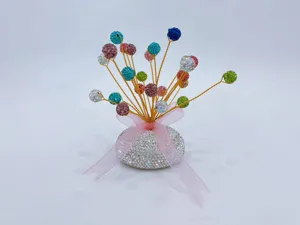 Strass ballon auto ornament klei kristal bal bloem detailweergave close-up