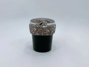 Glitzer Auto Aschenbecher Strass Kristall Kfz Mülleimer Halter Deko Zubehör neu