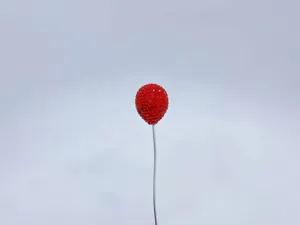 Cute rhinestone balloon car ornament in red crystal, perfect romantic auto interior decoration.