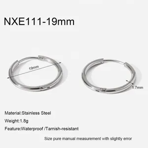 Stainless steel hoop earrings for women, high polished tarnish resistant minimalist chunky small hoop earrings