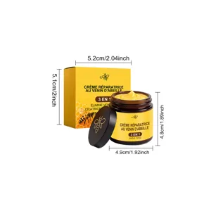 Detailed view of the 60g bee venom repair cream jar with clear dimension measurements.