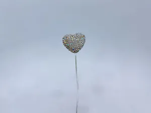 Sparkling rhinestone heart car balloon ornament, cute crystal auto interior decor item.