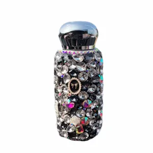 Bling rhinestone stainless steel vacuum insulated water bottle luxury diamond thermos cup