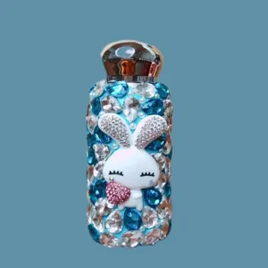 Rhinestone Rabbit Insulated Thermos Bottle 260ml Bling Crystal Vacuum Flask Water Cup