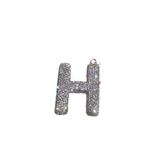 Glitzernder Strass Buchstaben H Schlüsselanhänger, funkelnder Kristall Taschenschmuck.