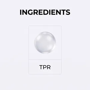 TPR material ingredient detail graphic showcasing high quality thermoplastic rubber for daily bath tools.