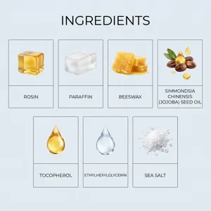Smoothing hair removal wax beads ingredients with natural wax and jojoba oil for gentle care.