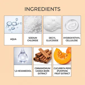 Tabella dettagliata degli ingredienti dello scrub corpo OCEAURA con principi attivi sicuri.