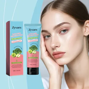 Limpiador exfoliante Zyvarn con brócoli y manzana verde refina la piel suavemente.