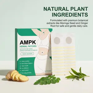 Close-up of herbal body care patches with breathable material and natural plant ingredients.