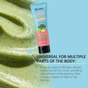 Zyvarn exfoliante limpiador brócoli manzana verde, suave para cuerpo y cara, 100g.