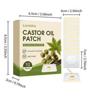 Patch corporel à l'huile de ricin LANISKA pour soin doux de la peau, respirant 10 pcs.
