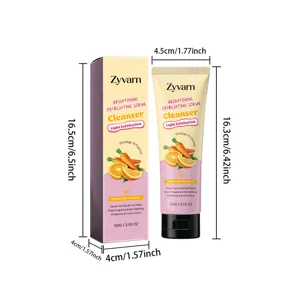 Zyvarn body exfoliating scrub cleanser with orange and carrot extracts, gentle polish, 100g.
