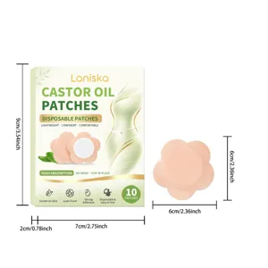 LANISKA Patchs d'Huile de Ricin 10pcs forme de fleur soins corporels boîte 9x7x2cm