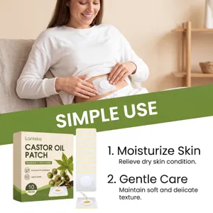 Patch d'huile de ricin LANISKA pour soin corporel doux, respirant hydratant en boîte de 10 pcs.