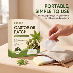 LANISKA Patch à l'Huile de Ricin 10 Pcs Respirant Doux et Portable Soin du Corps Nature