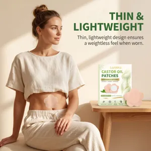 LANISKA patchs d'huile de ricin pour la peau, design fin et léger pour un confort corporel.