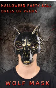 Halloween feest wolf masker 3D dier verkleed kostuum accessoire voor carnavalsfeest.