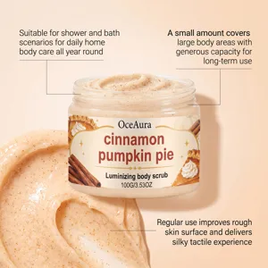 Scrub corpo OceAura torta di zucca cannella esfolia dolcemente e nutre la pelle secca.
