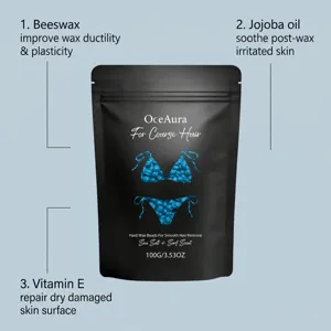 OceAura hard wax beads for coarse hair removal sea salt scent 100g gentle hair remover
