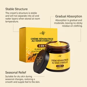 Bee venom repair cream 3 in 1 formula provides gradual absorption and seasonal skin relief.