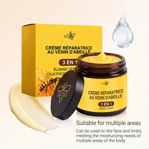 Bee venom repair cream detail view, 60g jar with rich texture for facial and body skin care.
