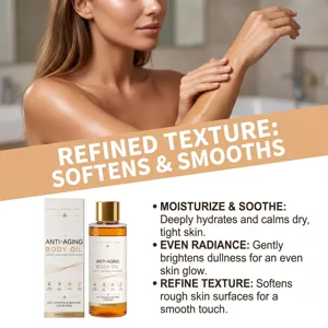 Detailansicht des Anti-Aging-Körperöls, das die Haut intensiv mit Feuchtigkeit versorgt.