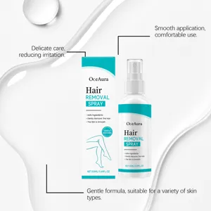OceAura spray depilatorio suave de 50ml, aplicación cómoda para el cuidado diario piel.