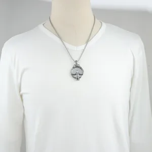 Collana con ciondolo teschio punk retro in acciaio inossidabile gioielli gotici per uomo e donna