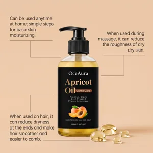 Huile de massage abricot bio OceAura corps et cheveux 100ml soin hydratant quotidien peau