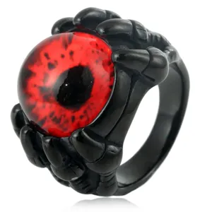 Punk Gothic Devil Eye Ring Titanium Steel Dragon Claw Vintage Fashion Jewelry for Men Women