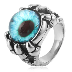 Vintage stainless steel dragon claw evil eye ring for men and women punk gothic jewelry
