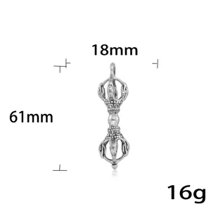 Stainless Steel Vajra Pestle Pendant Vintage Punk Style Gothic Jewelry Men Women
