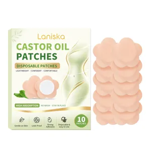 Patchs d'huile de ricin LANISKA pour soin du corps, patches floraux doux et légers 10pcs
