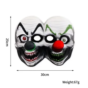 Eng dubbel gezicht clown masker voor Halloween griezelige EVA feest kostuum rekwisieten.