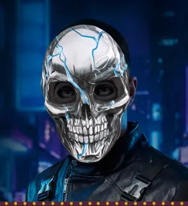 Halloween schedel masker zilver cyberpunk cosplay feest rekwisieten cool gezichtsmasker