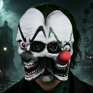 Eng Halloween clown masker griezelige dubbele gezicht kostuum feest cosplay rekwisiet.