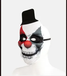 Halloween eng clown schedel masker met mini hoge hoed griezelige feest kostuum rekwisiet cosplay