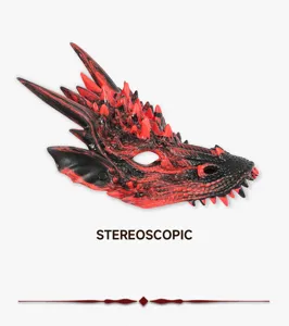 Rood zwarte draken masker voor kinderen halloween feest cosplay kostuum decoratie rekwisiet.