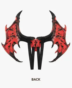 Kinderen Halloween rood zwart draken vleugels kostuum cosplay feest decoratie foto rekwisiet detail.