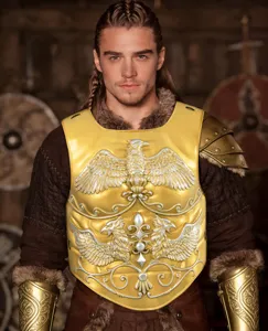 Conjunto de armadura de caballero vikingo romano medieval retro cosplay fiesta detalle