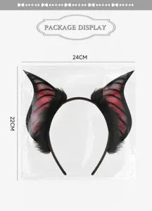 Diadema de orejas de murciélago Halloween, accesorio de pelo cosplay gótico alas.