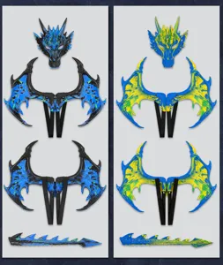 Kinderen draak kostuum set kleurrijke cosplay vleugels masker feest rekwisieten kids