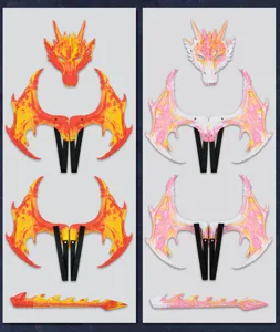 Kinderen Halloween Draak Kostuum Set Kleurrijke Lichtgewicht Cosplay Feest Props