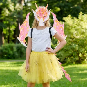 Kinderen draak kostuum set met kleurrijke vleugels masker en staart voor feestelijk cosplay