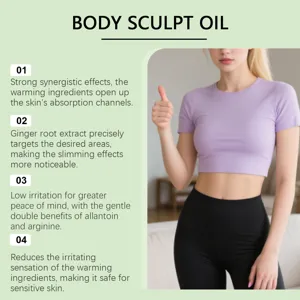 Körper-Sculpting-Öl mit Ingwerextrakt, wärmende und straffende Formel für glatte und schöne Haut.